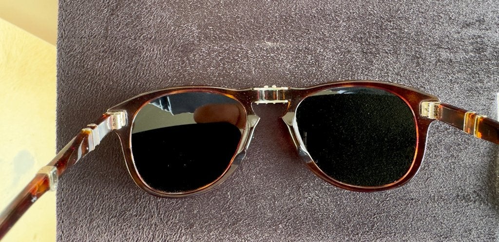 Persol Folding zonnebril, model PO0714 - Havanna / Groen, Zonnebril, Zo goed als nieuw, Groen, Ophalen
