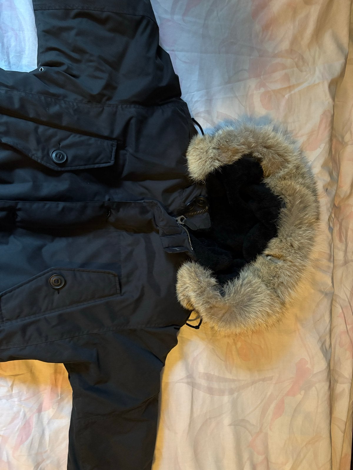 Polo Ralph Lauren Winterjas met Bontkraag - Maat L, Ophalen of Verzenden, Zo goed als nieuw, Maat 52/54 (L), Zwart