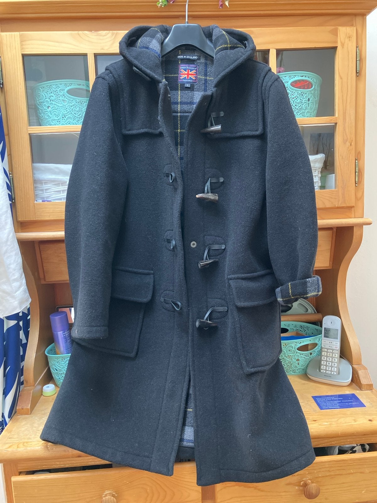 John Bardale Duffle Coat - Zwart - Maat L, Ophalen of Verzenden, Zo goed als nieuw, Maat 42/44 (L), Zwart