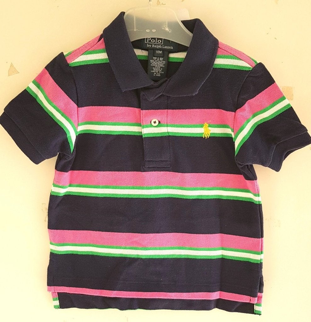 Roze/navy Ralph LAUREN polo maat 80 NIEUW (9691) a, Nieuw, Ophalen of Verzenden, Jongetje, Ralph Lauren