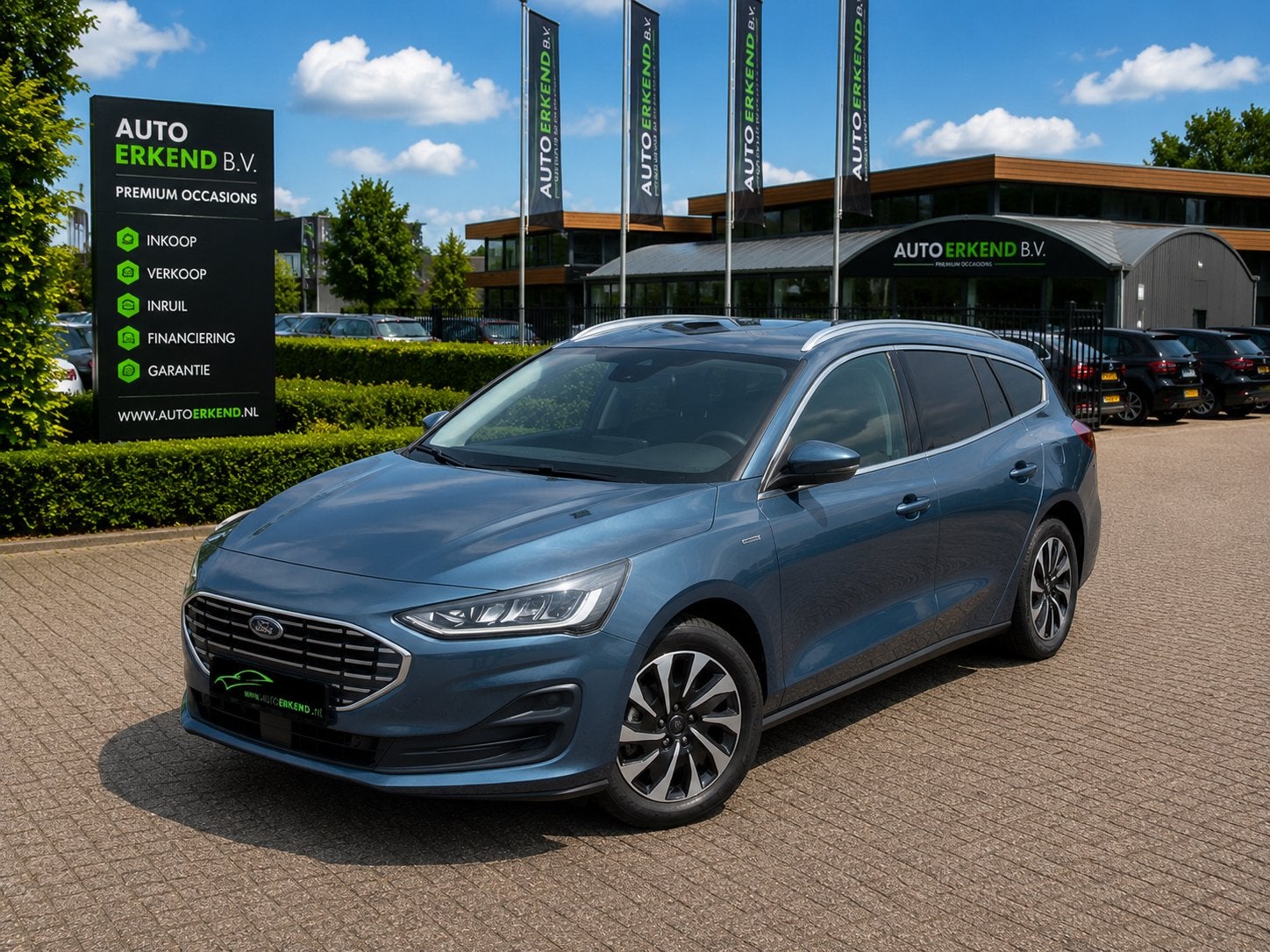 Ford FOCUS Wagon 1.0 EcoBoost Titanium X Business Hybrid, 12 maanden, Gebruikt, 1295 kg, Blauw