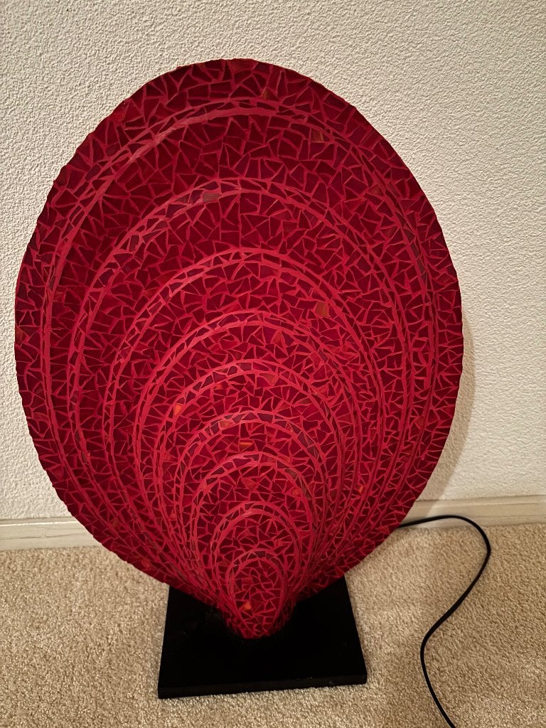 sfeerlamp van mozaïek, ovaal, staand, decoratief, Hout, Overige merken, Inclusief lichtbron, Rood
