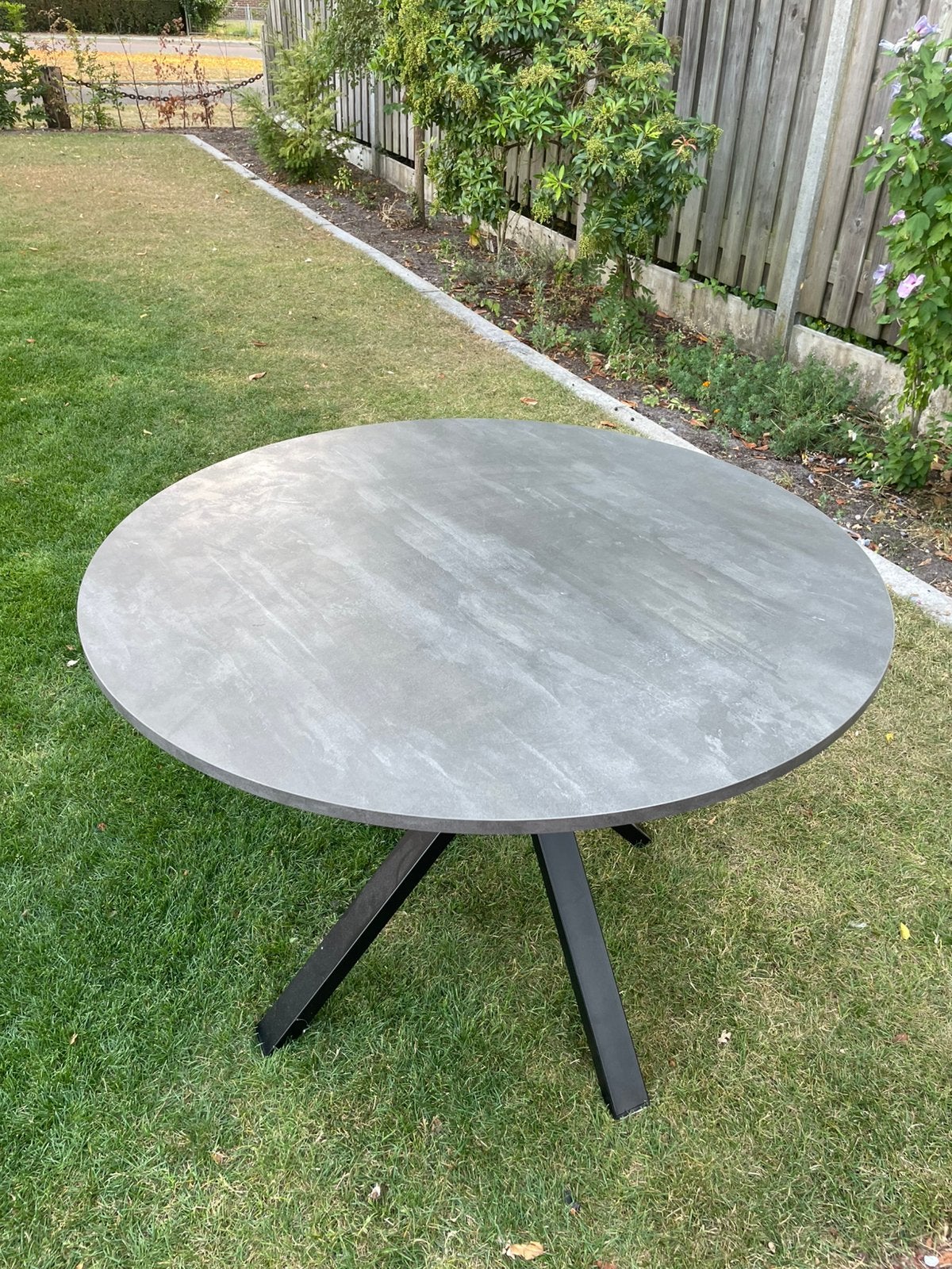 Eettafel zwart/grijs rond marble, Huis en Inrichting, Tafels | Eettafels, Ophalen, Zo goed als nieuw, Rond, 100 tot 150 cm