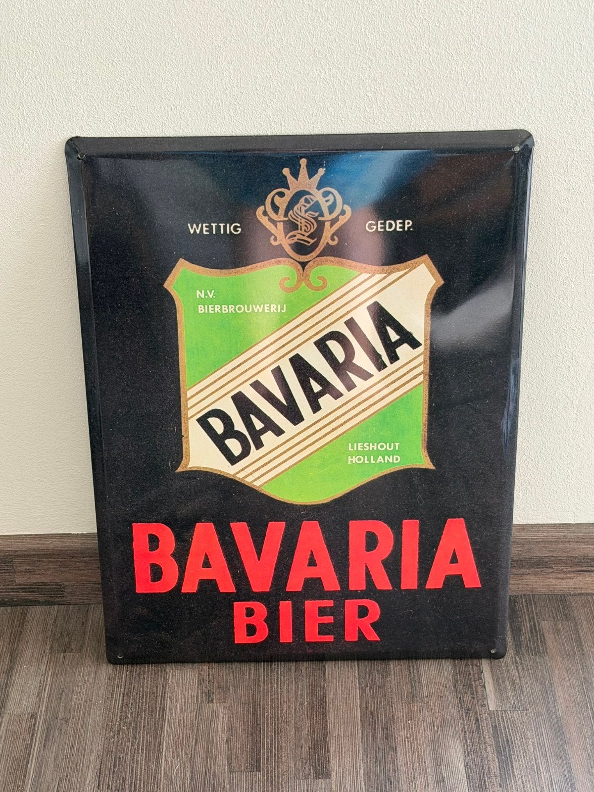 Bavaria Reclamebord 30x40cm - Vintage Bierbrouwerij Bord, Ophalen of Verzenden, Nieuw, Reclamebord, Plaat of Schild, Bavaria