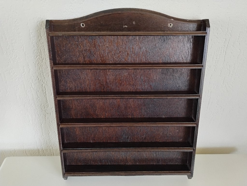Sierlijke letterkast donker hout 44cm x 34 cm jaren 70, Ophalen of Verzenden