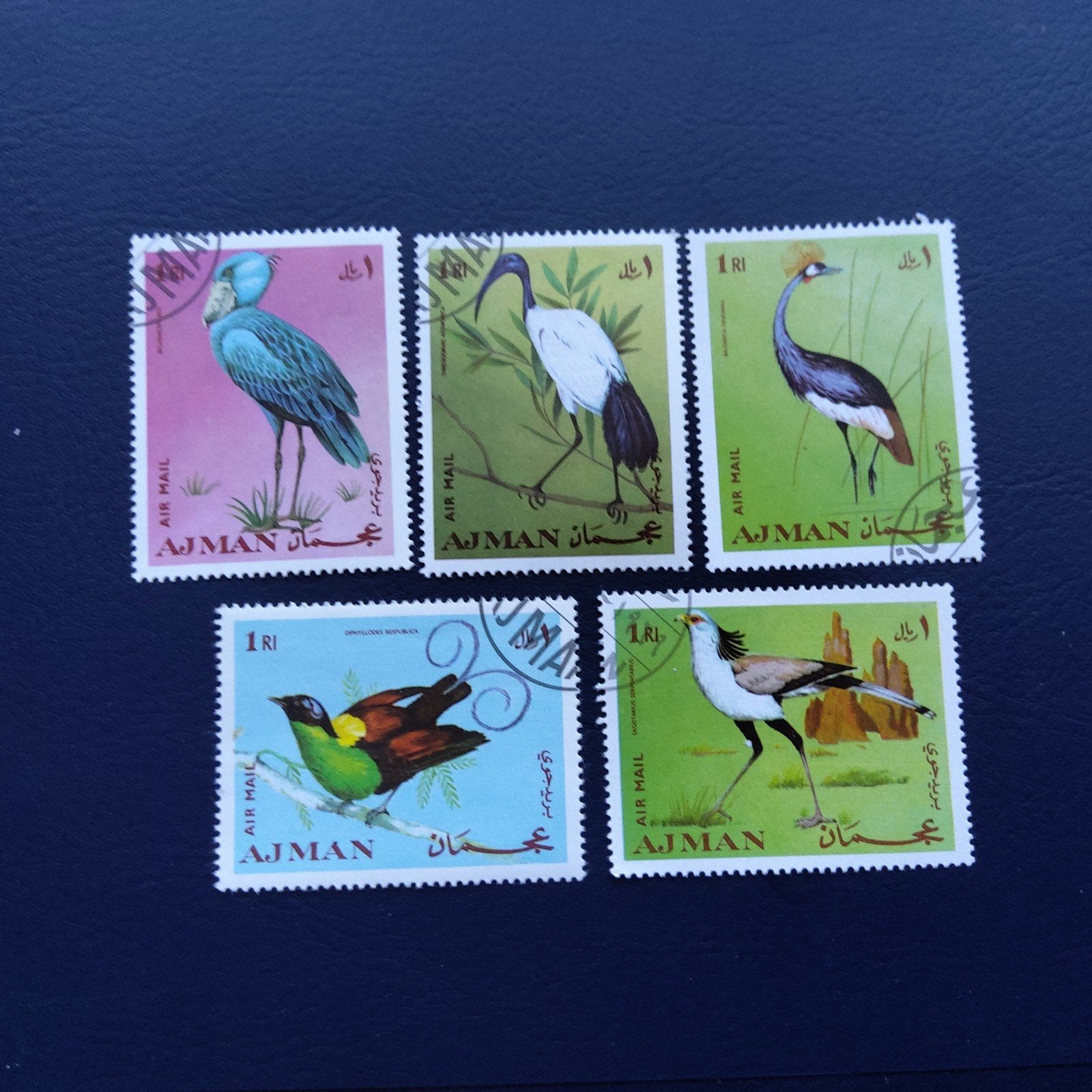 Ajman Postzegels - Vogels (5 stuks), Postzegels en Munten, Ophalen of Verzenden