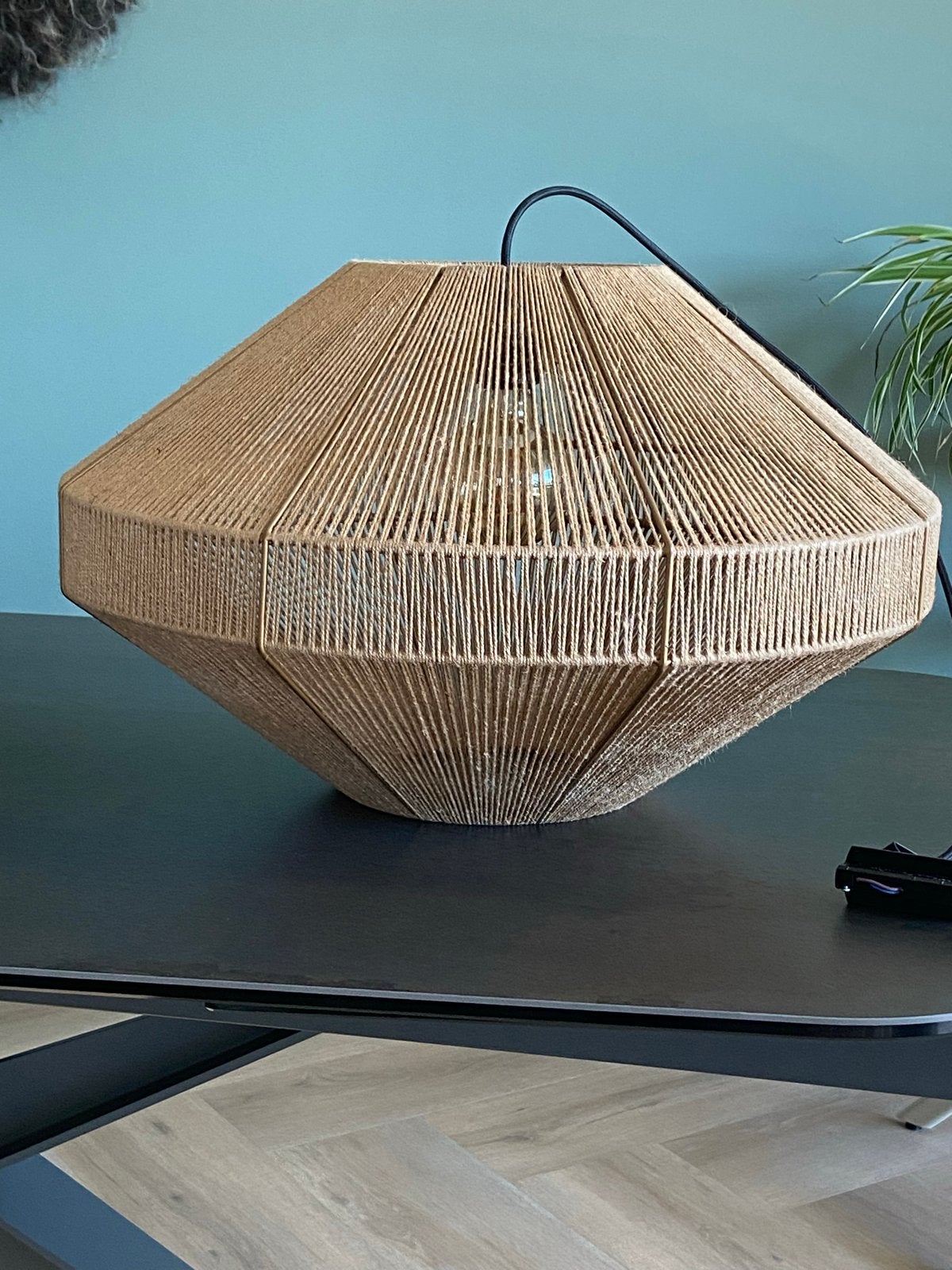 Moderne Hanglamp - Diameter 60cm, Hoogte 36cm, Ophalen, Natuurlijk materiaal, E27 (groot), Zo goed als nieuw
