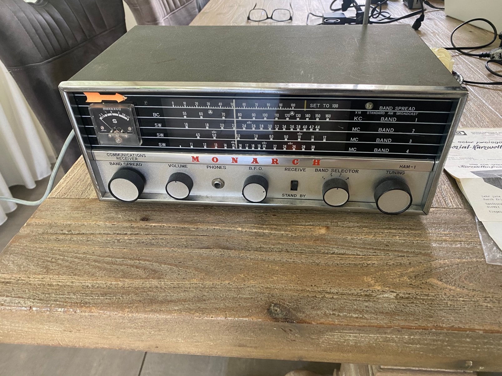 Monarch Ham1 met boekjes, Telecommunicatie, Zenders en Ontvangers, Ophalen of Verzenden, Gebruikt, Ontvanger