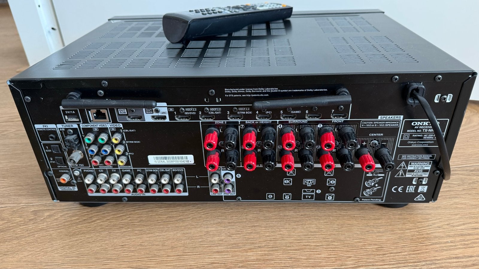 Onkyo TX-NR646 AV Receiver - 7.2 kanaals, 4K Ultra HD, Ophalen, Zo goed als nieuw, 120 watt of meer, Onkyo