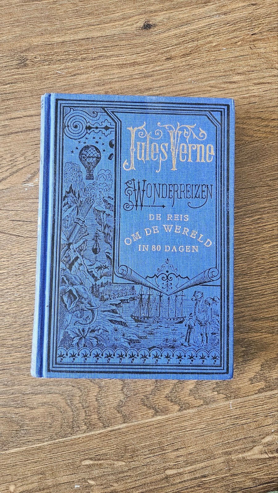 Jules Verne - De Reis om de Wereld in 80 Dagen (Oud), Ophalen of Verzenden, Gelezen, Jules Verne, Nederland