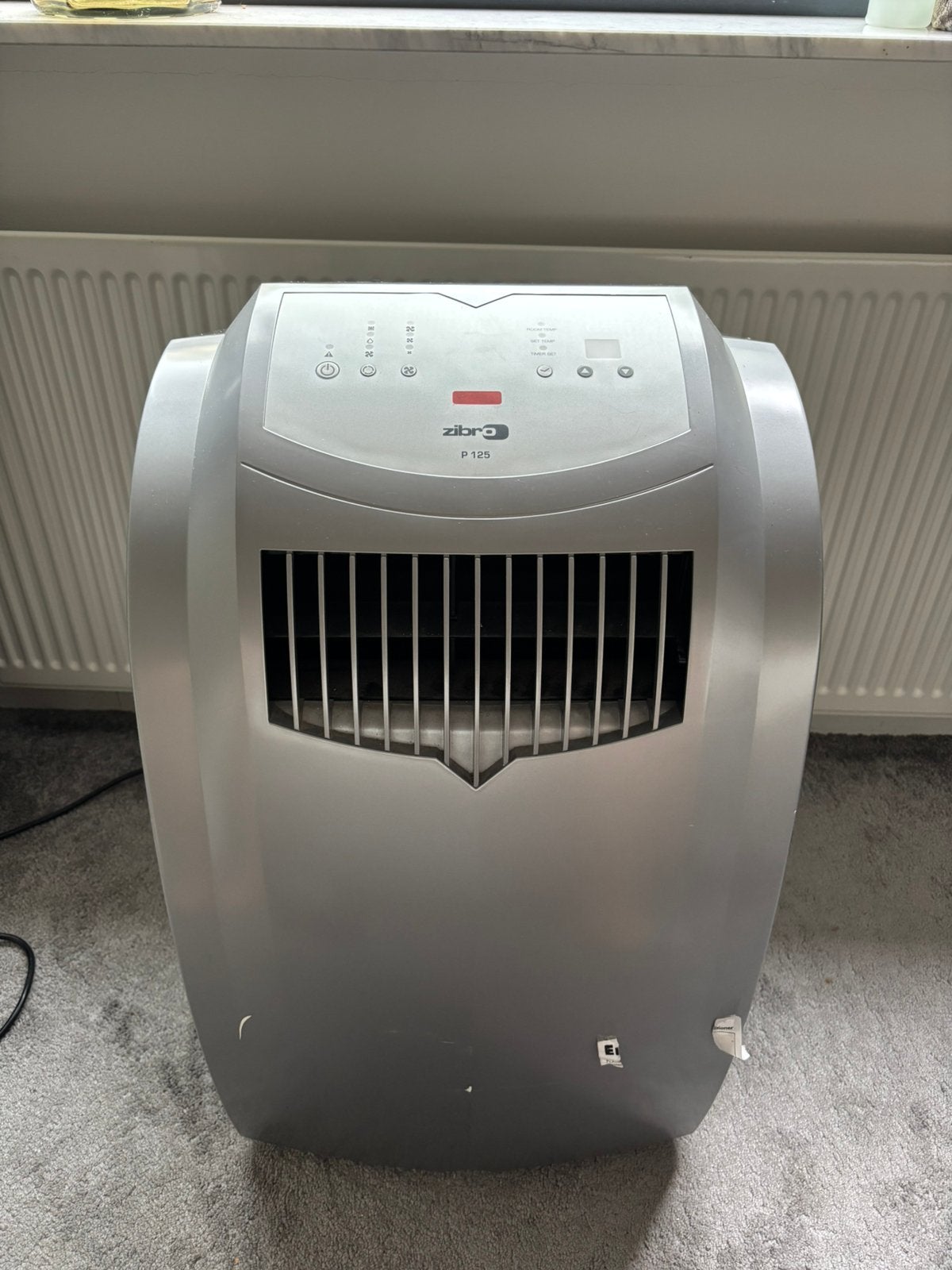 Mobiele Airco 2,5 kW - Zibro P125, Ophalen, Timer, Gebruikt, Minder dan 60 m³