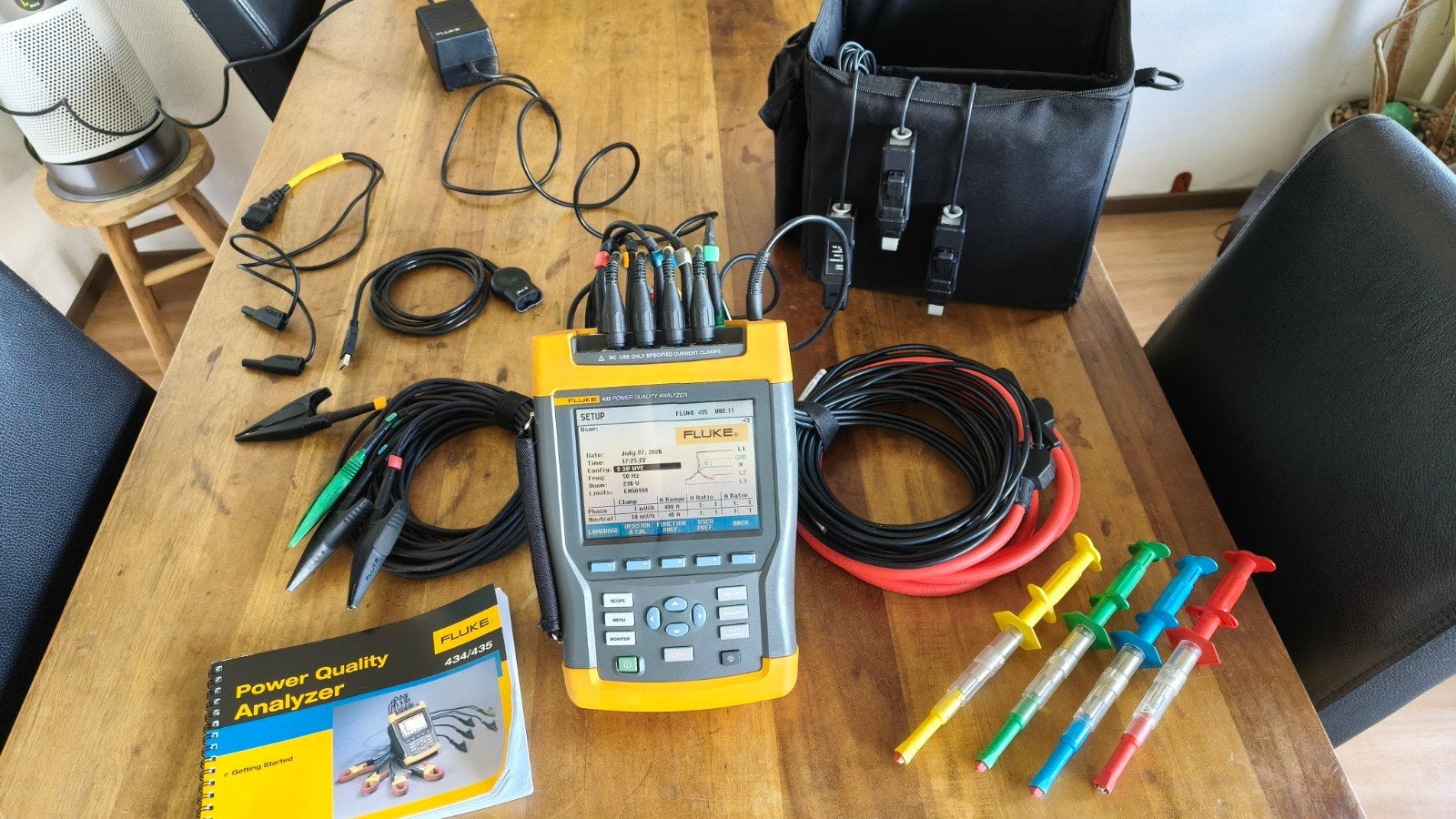 Fluke 435 Power Quality Analyzer met accessoires, Ophalen