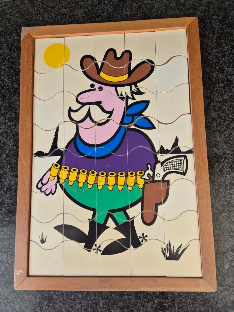 puzzel cowboy, school puzzel, Ophalen of Verzenden, 10 tot 50 stukjes, Gebruikt