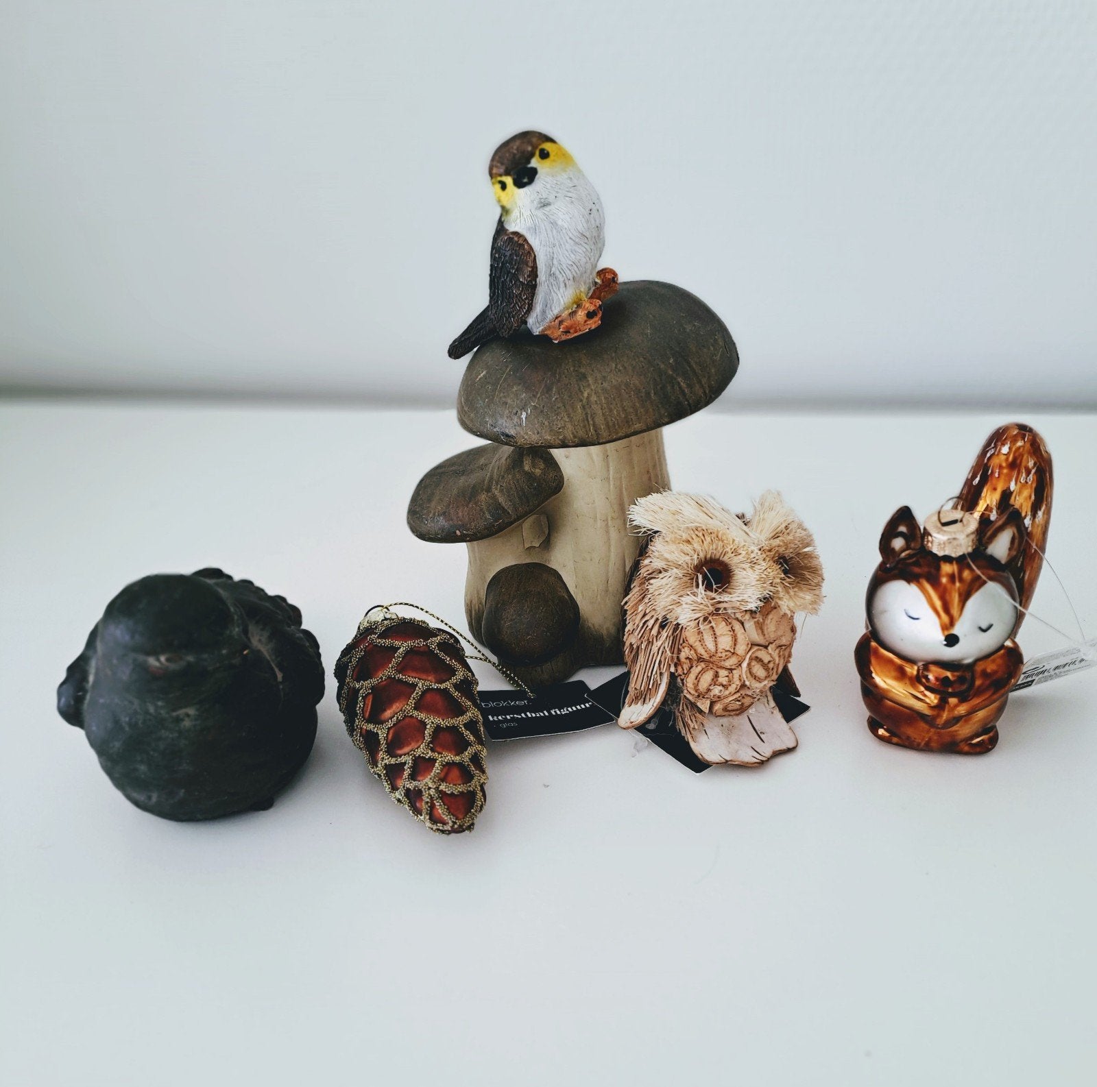 Paddestoelen/vlinders/vogeltjes/eekhoorn/schelpendoosjes, Antiek en Kunst, Ophalen of Verzenden