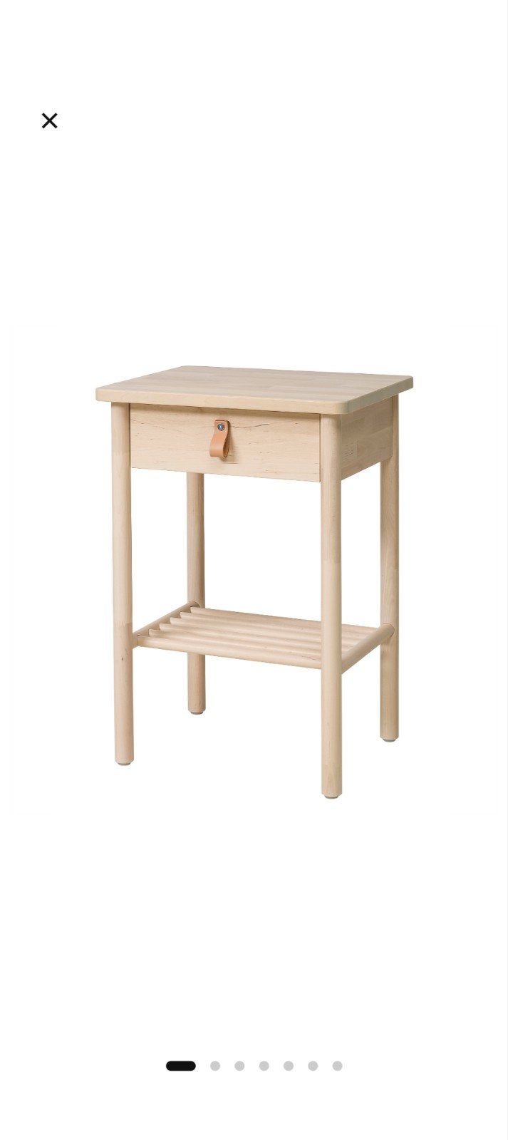 2 IKEA Björksnäs nachtkastjes met lade en plank, Ophalen, 55 tot 70 cm, Zo goed als nieuw, 45 tot 65 cm