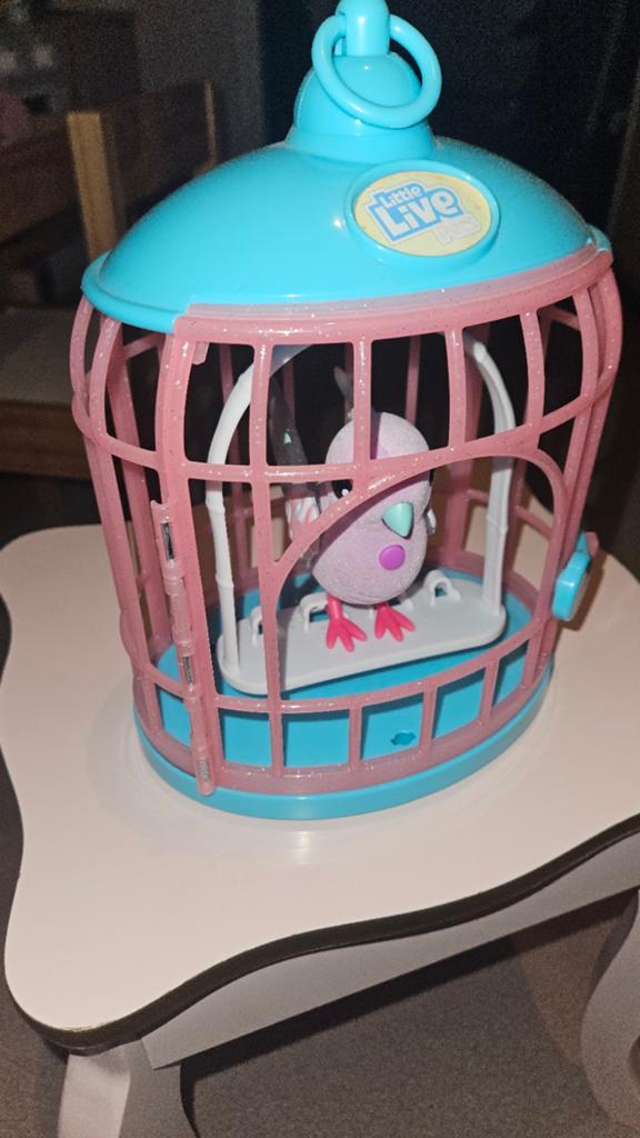Little Live Pets Vogel in kooi - Roze/Blauw, Ophalen of Verzenden, Gebruikt, Meisje