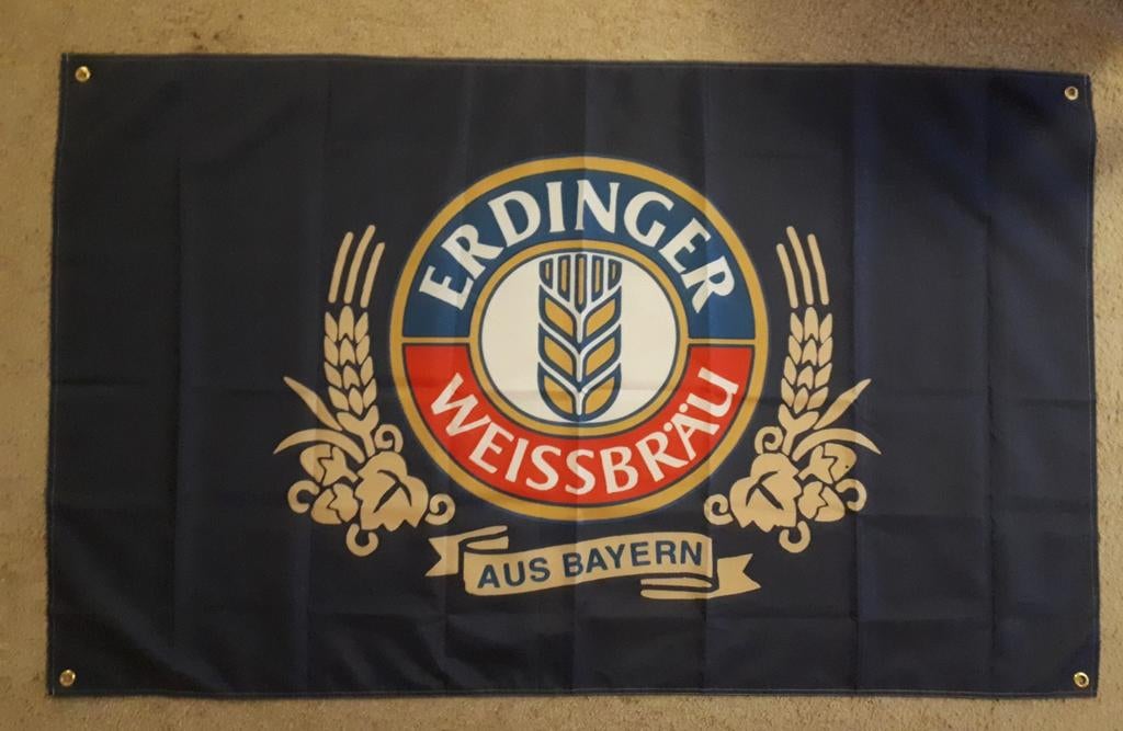 Erdinger 90x150 cm Reclame Vlag, Ophalen of Verzenden, Nieuw, Reclamebord, Plaat of Schild, Overige merken