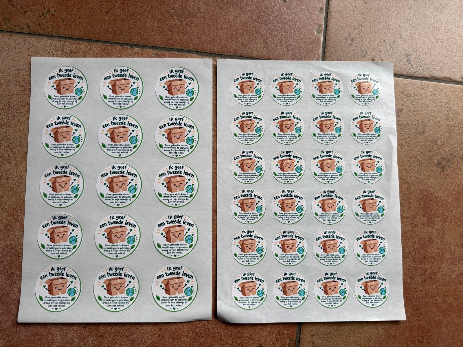 Stickers 'Ik geef een tweede leven' - Duurzaam verpakken, Ophalen of Verzenden, Nieuw, Overige typen