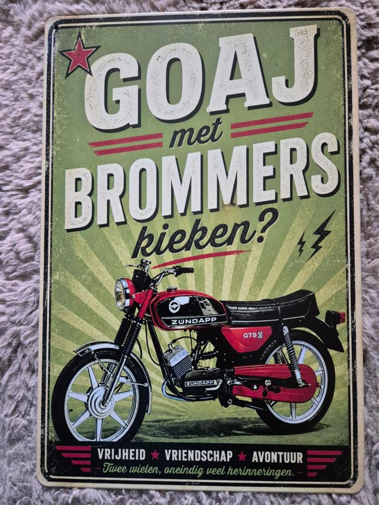 Brommers kieken zundapp reclamebord, Ophalen of Verzenden, Nieuw, Reclamebord