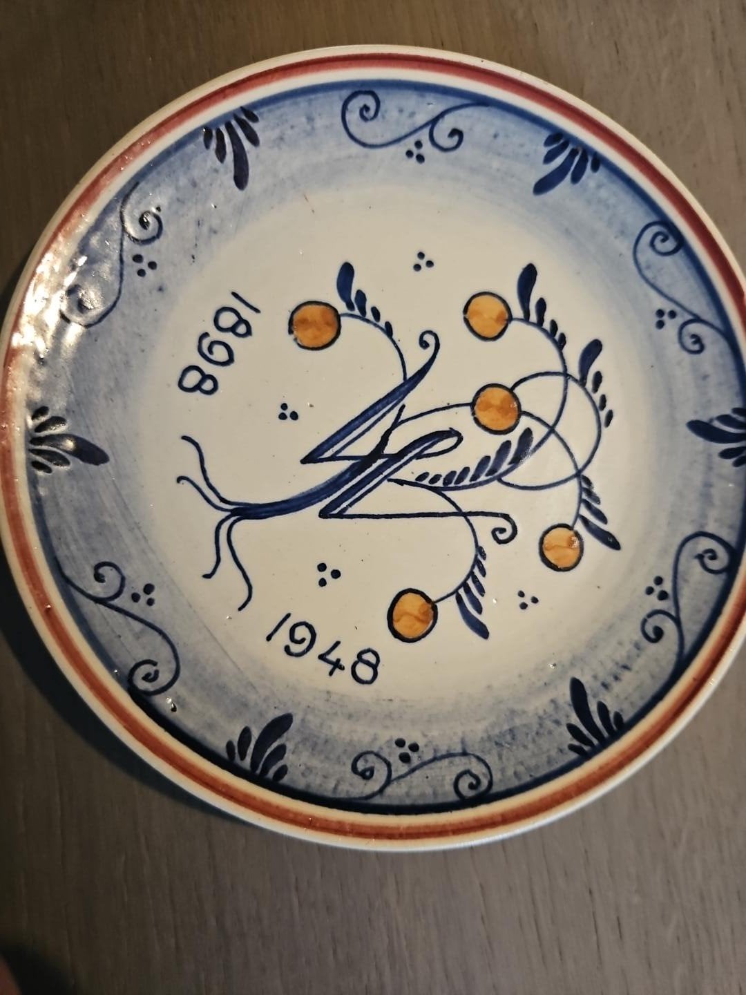 Delfts Blauw Herdenkingsbord 1898-1948, Ophalen of Verzenden