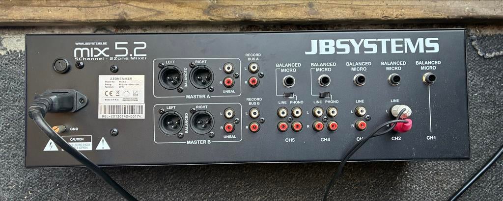 JB Systems MIX 5.2 5-kanaals 2-zone mixer, Muziek en Instrumenten, Mengpanelen, Gebruikt, 5 tot 10 kanalen, Microfooningang, Ophalen
