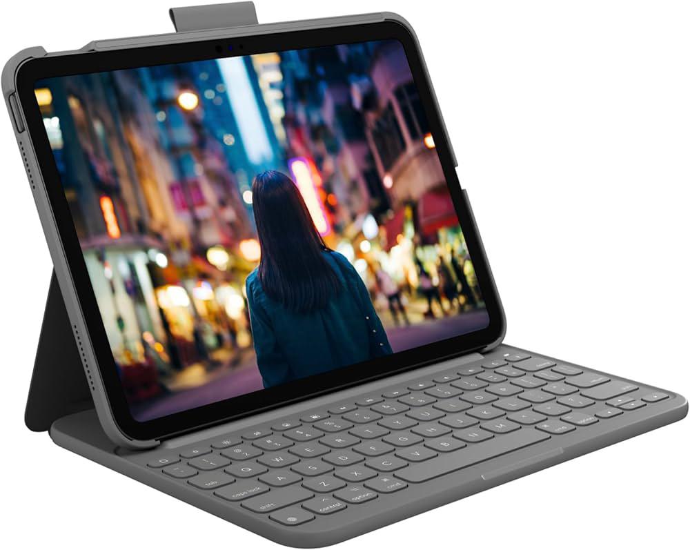 Logitec Slim Folio Aple IPad 2025/2022, Computers en Software, Tablet-hoezen, Zo goed als nieuw, Bescherming voor- en achterkant