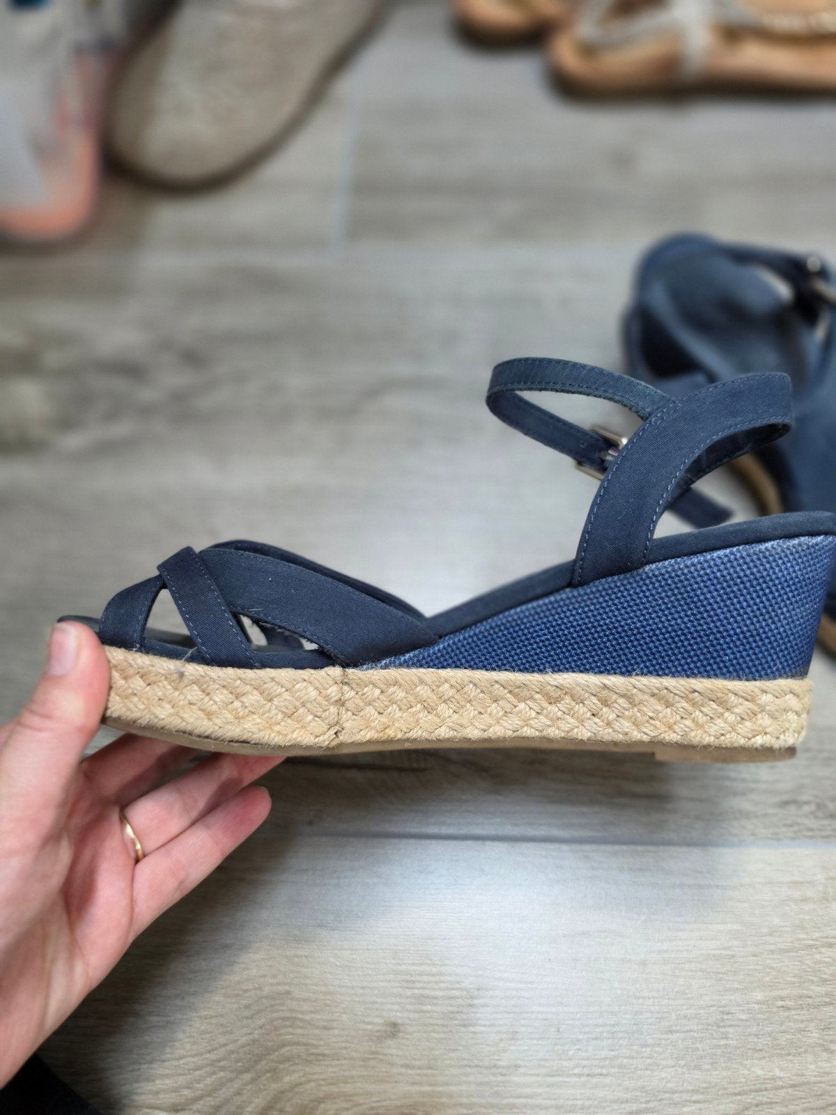 Tommy Hilfiger sandalen maat 38, Blauw, Gedragen, Tommy Hilfiger, Sandalen of Muiltjes
