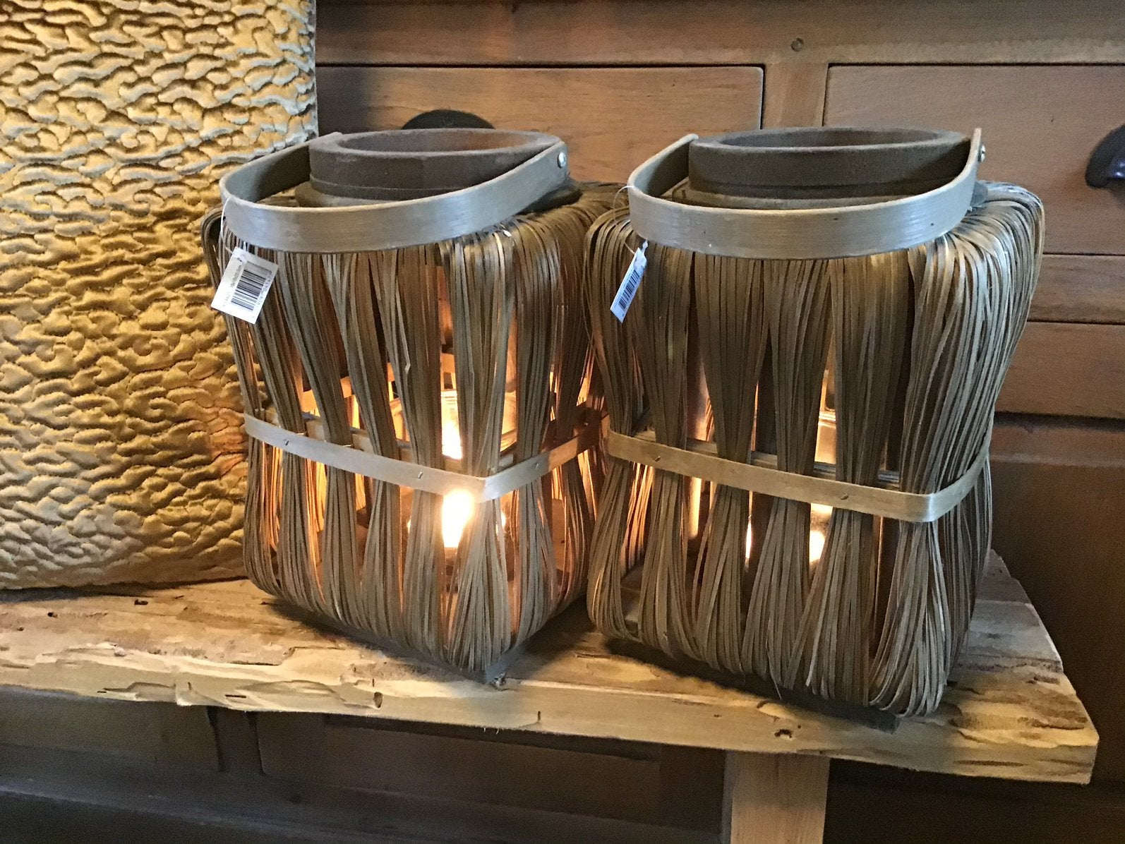 AANBIEDING mooie natuurlijke windlichten lantaarns, Huis en Inrichting, Woonaccessoires | Kandelaars en Kaarsen, Ophalen of Verzenden
