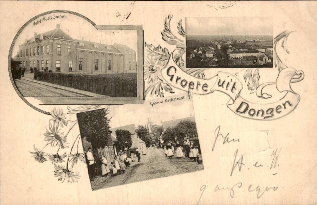 Dongen - Gezicht - Kerkstraat, Ophalen of Verzenden, Voor 1920, Gelopen, Noord-Brabant