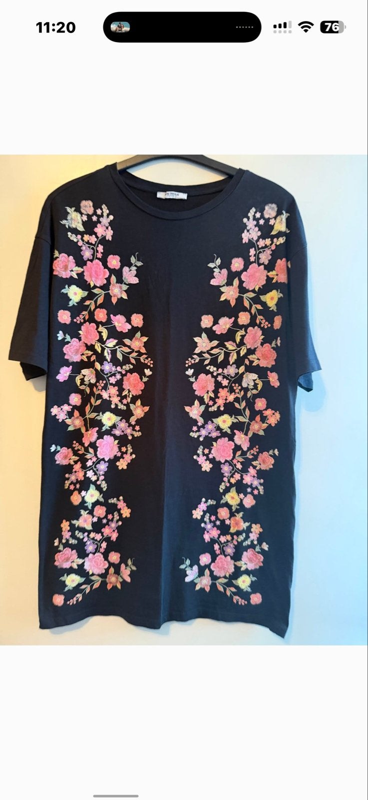 Zara Trafaluc Zwart Bloemen T-shirt Jurk Maat M, Maat 38/40 (M), Zwart, Ophalen of Verzenden, Korte mouw