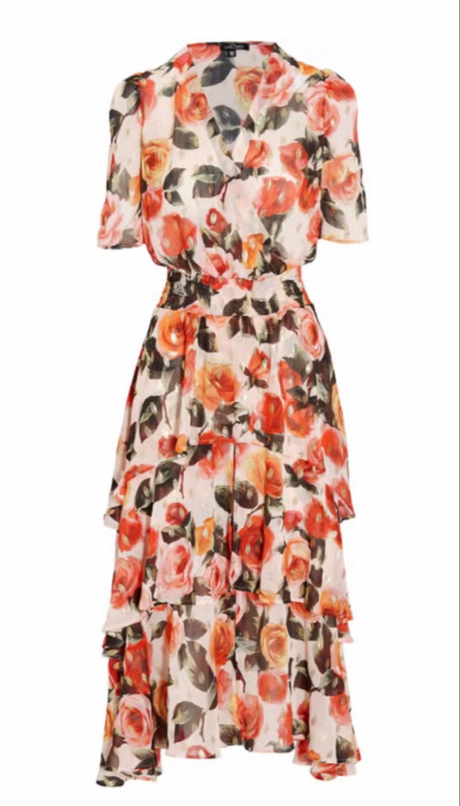 LaDress Naomi Chiffon Crêpe Jurk Maat M, Maat 38/40 (M), Meerkleurig, Ophalen of Verzenden, Zo goed als nieuw