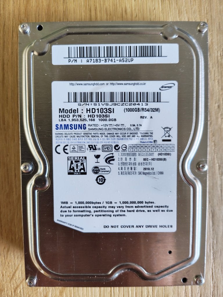 Samsung 1TB HDD - 3.5" SATA, Computers en Software, Harde schijven, Gebruikt, 1  Terabyte ( 1000 Gigabyte ), Ophalen of Verzenden