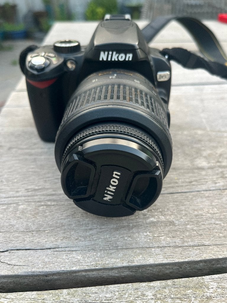 Nikon D60 + 18-55 VR + 55-200 VR, Ophalen, Lensdop, Gebruikt, Spiegelreflex