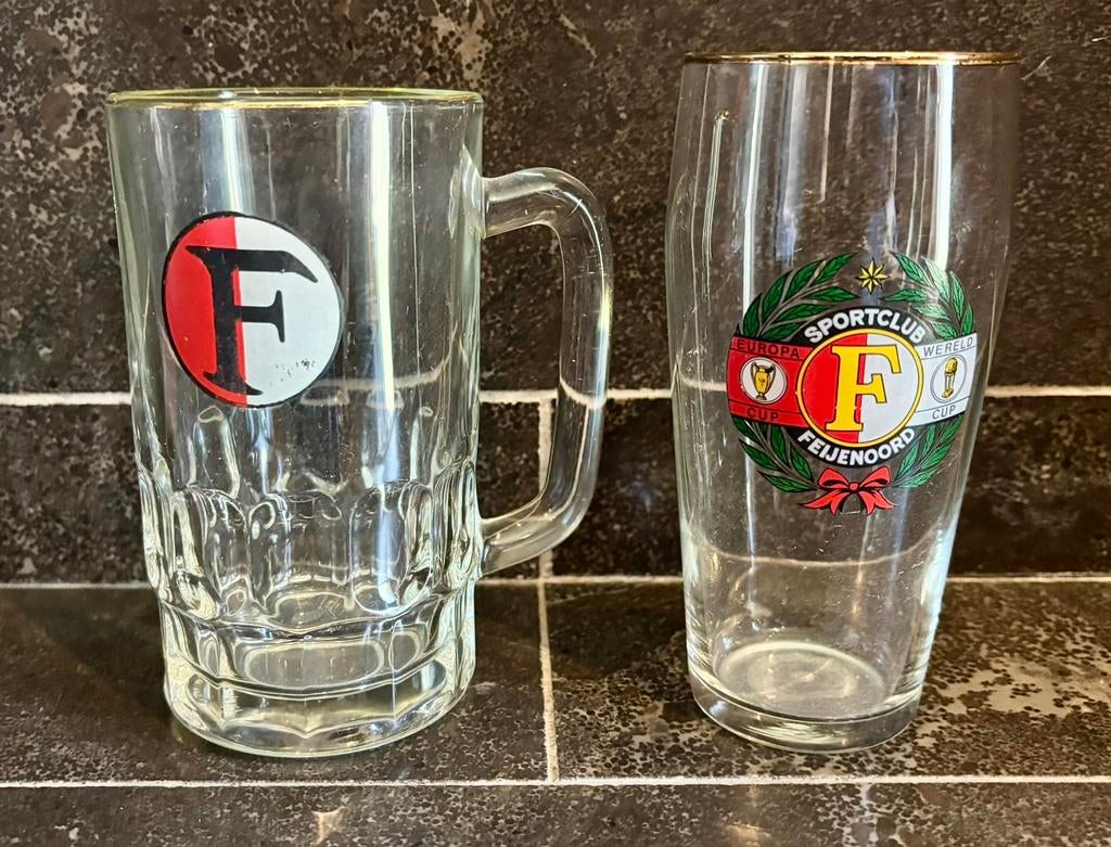 Oude Feyenoord glazen, Gebruikt, Overige typen, Feyenoord, Ophalen of Verzenden