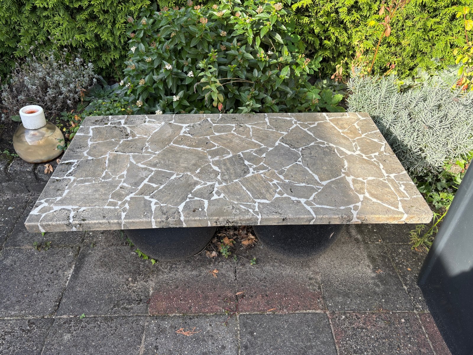 Marmeren tafelblad voor binnen of buiten 130x53x4cm, Ophalen, Gebruikt, Rechthoekig, Overige materialen