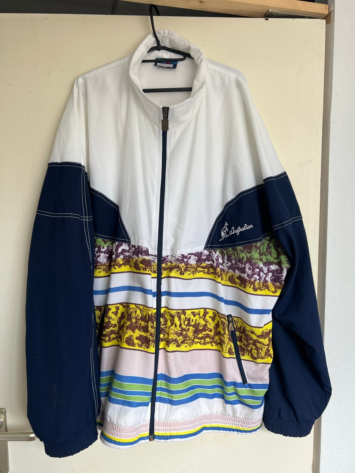 Vintage Australian Trainingsjack - Kleurrijk & Uniek, Kleding | Heren, Verzenden, Zo goed als nieuw, Maat 56/58 (XL), Meerkleurig