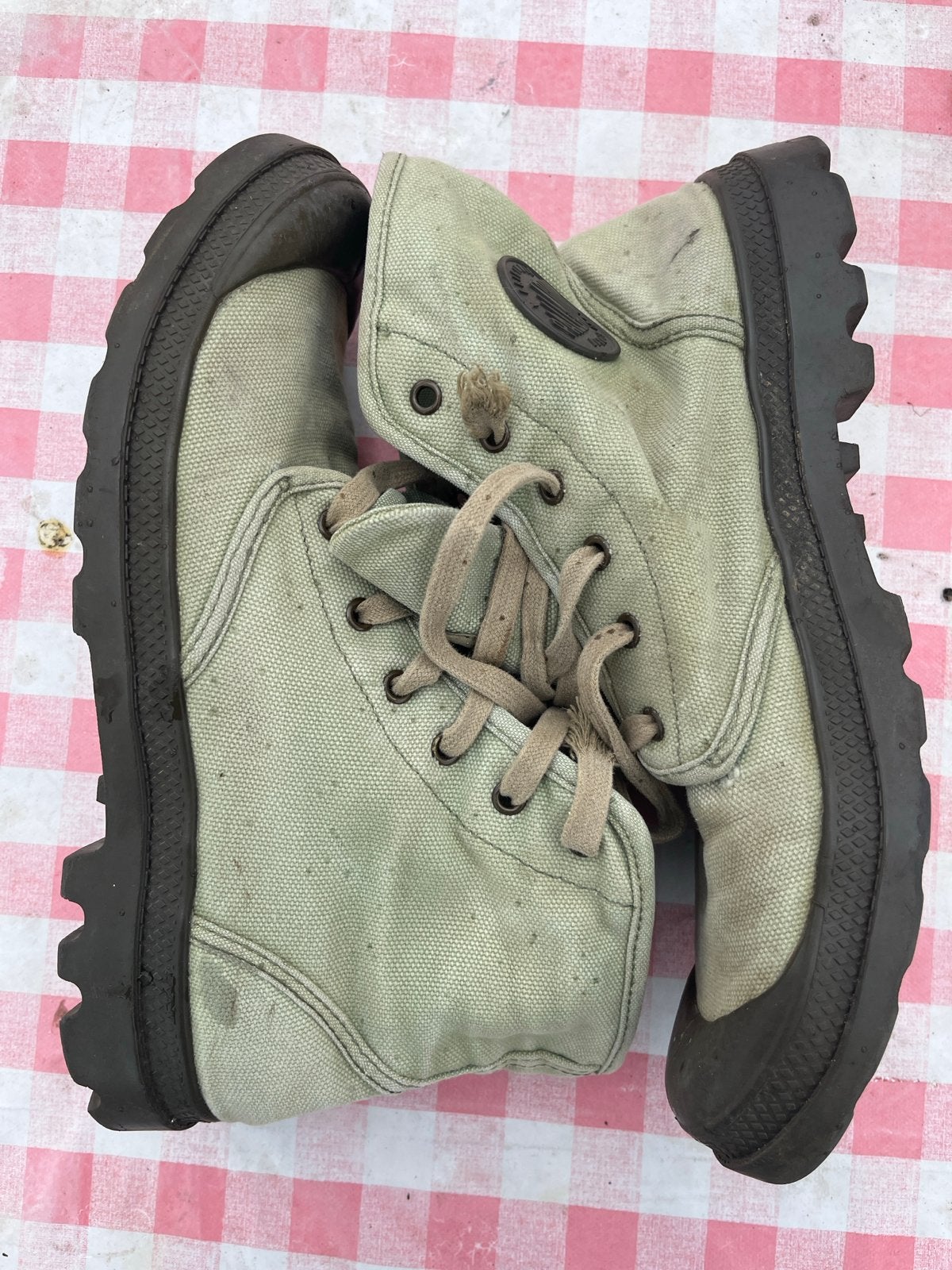Palladium Pampa Hi Canvas Boots - Beige, Ophalen of Verzenden, Gedragen, Overige kleuren, Boots