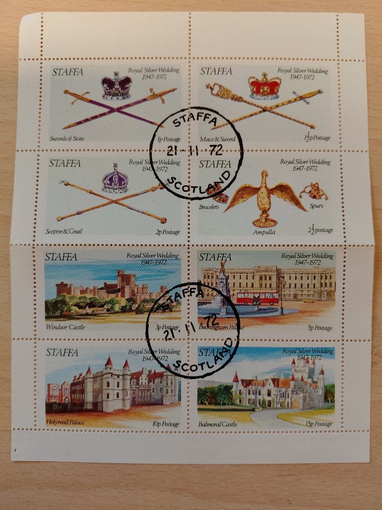 1972 Staffa Schotland velletje cinderella, Postzegels en Munten, Verzenden, Gestempeld