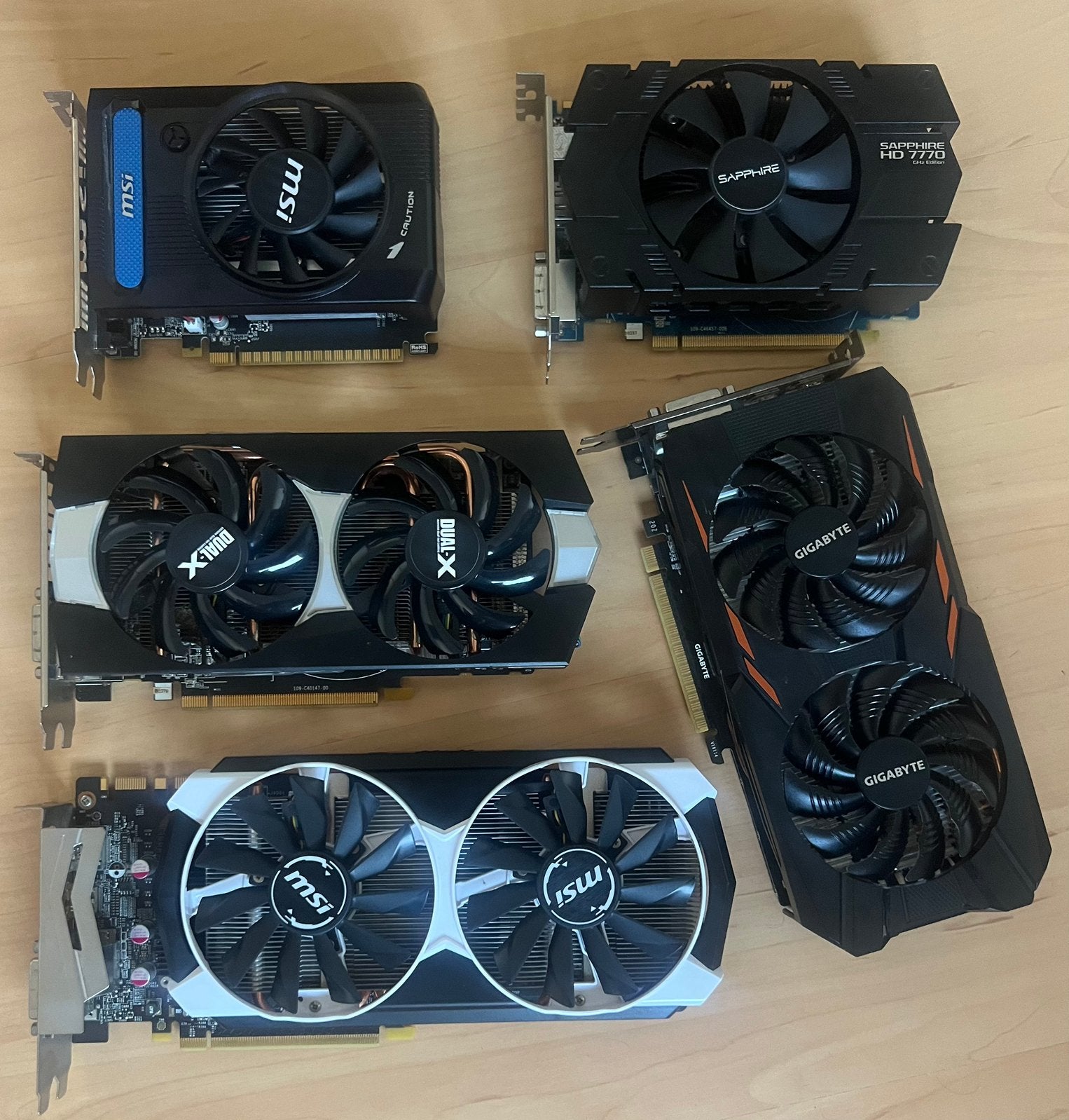 5 Videokaarten – GTX 970, R9 270X, GT 730, HD 7770, Gigabyte, Computers en Software, Videokaarten, Ophalen of Verzenden, Gebruikt