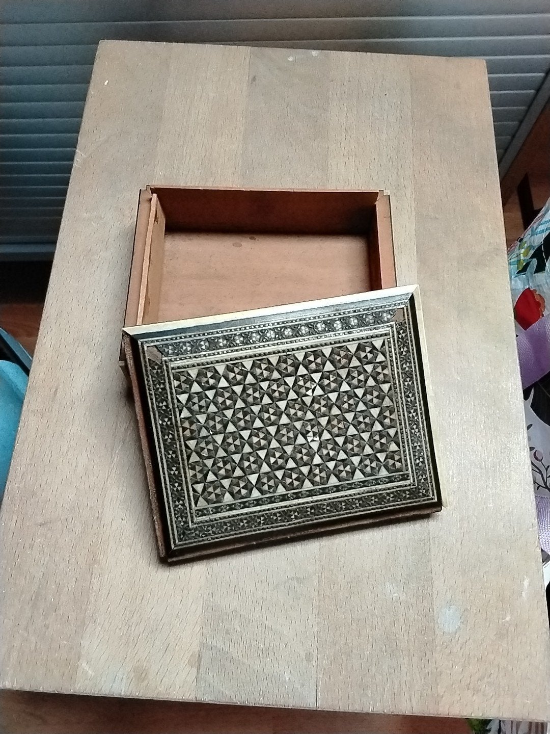 parelmoer doosje met losse deksel, Ophalen of Verzenden