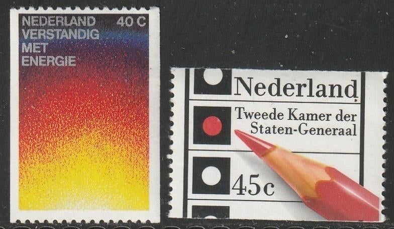 Nederland 1977 1128a/1129a Energie  Verkiezingen rol, Postfr, Ophalen of Verzenden, Na 1940, Postfris
