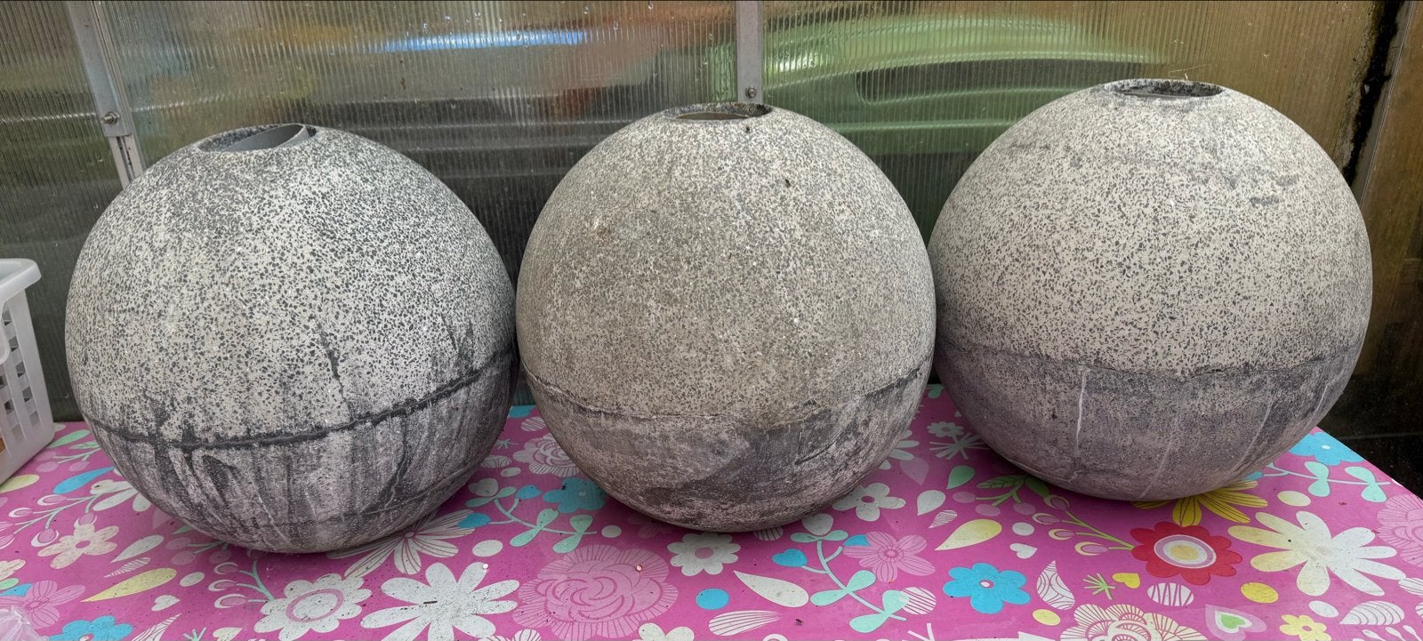 Set van 3 betonnen bollen - Tuindecoratie, Ophalen, Gebruikt, Beton, Overige typen