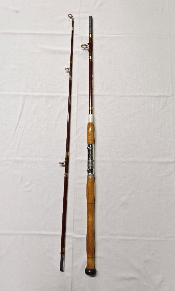 Vintage boothengel harodex 2 meter 2 delig houten handgreep, Ophalen, Gebruikt, Werphengel