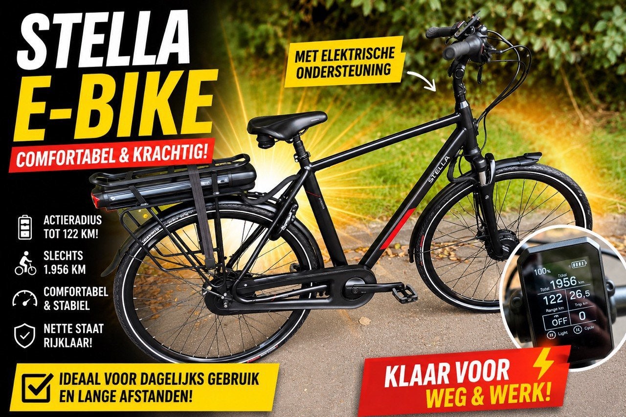 Stella E-Bike Nette staat, lage km Stand Ruime actieradius, Overige merken, Ophalen of Verzenden, Zo goed als nieuw, 51 tot 55 cm