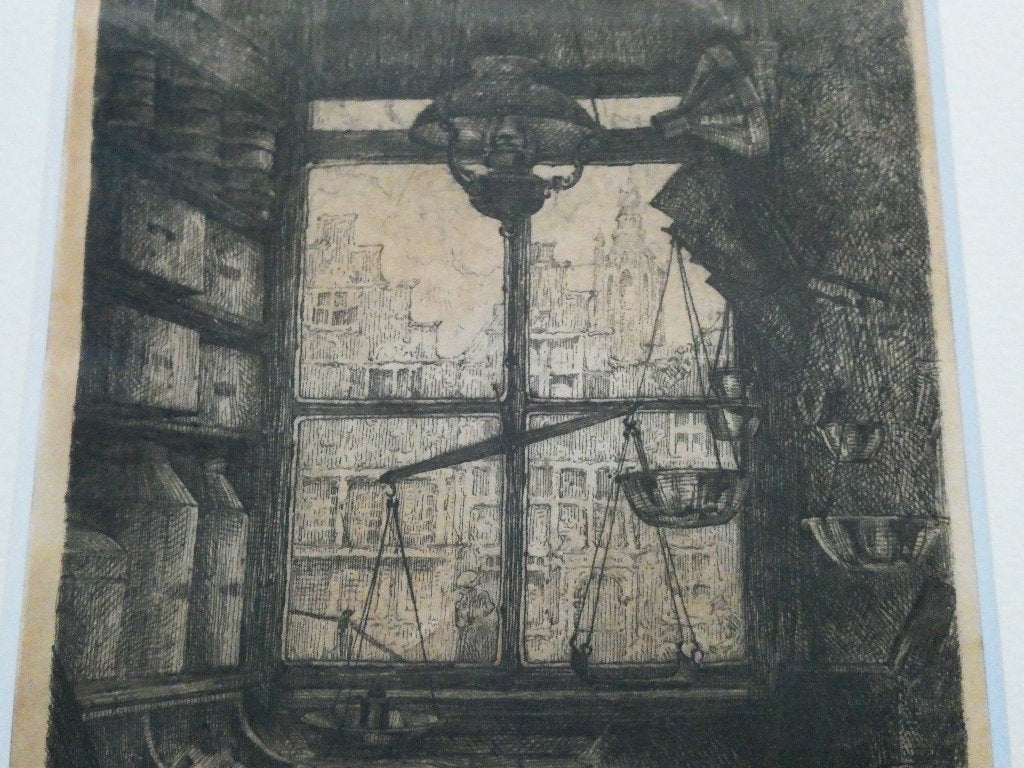 Anton Pieck Amersfoort 1916 grutterswinkeltje aan de Havik, Gesigneerd, 28 cm, Ets, 22 cm