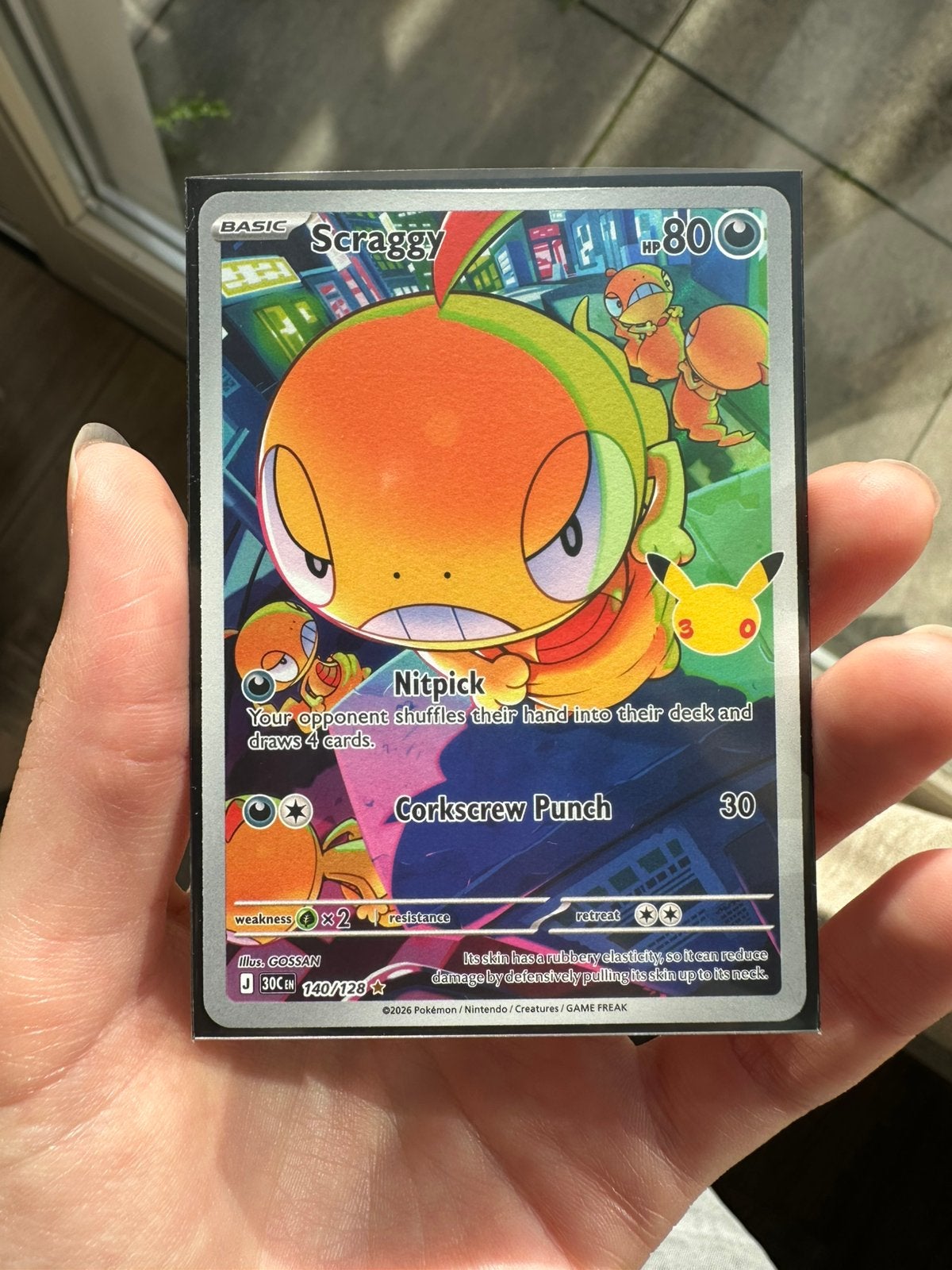 Scraggy 140/128, pokemon 30th celebration, Ophalen of Verzenden, Nieuw