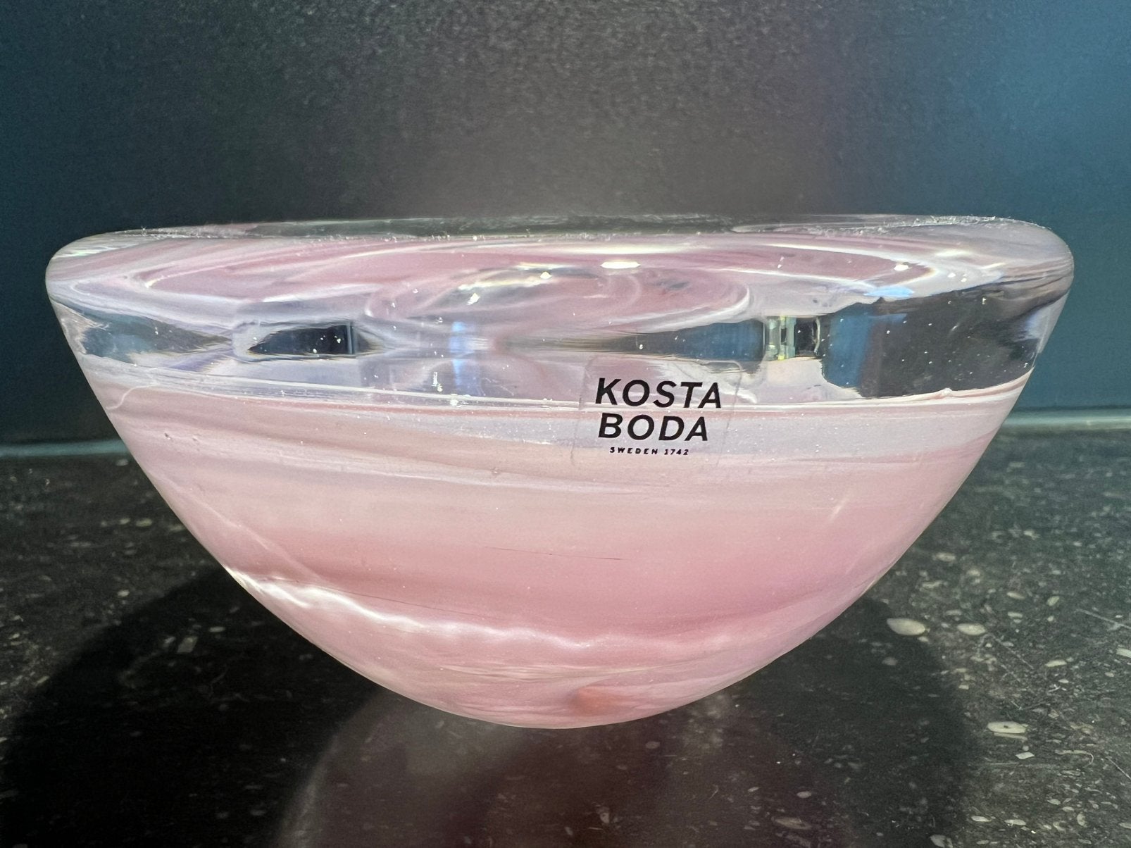 Vintage Kosta Boda Waxinelichthouder Pink Roze Anna Ehrner, Kosta Boda, Waxinelichthouder, Ophalen of Verzenden, Glas