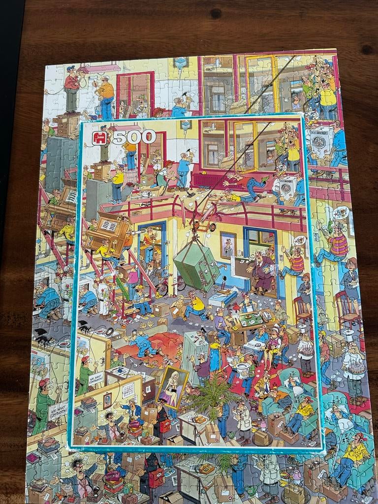 Jumbo Jan van Haasteren Puzzel 500 stukjes - Verhuizing, Ophalen of Verzenden, 500 t/m 1500 stukjes, Gebruikt, Legpuzzel