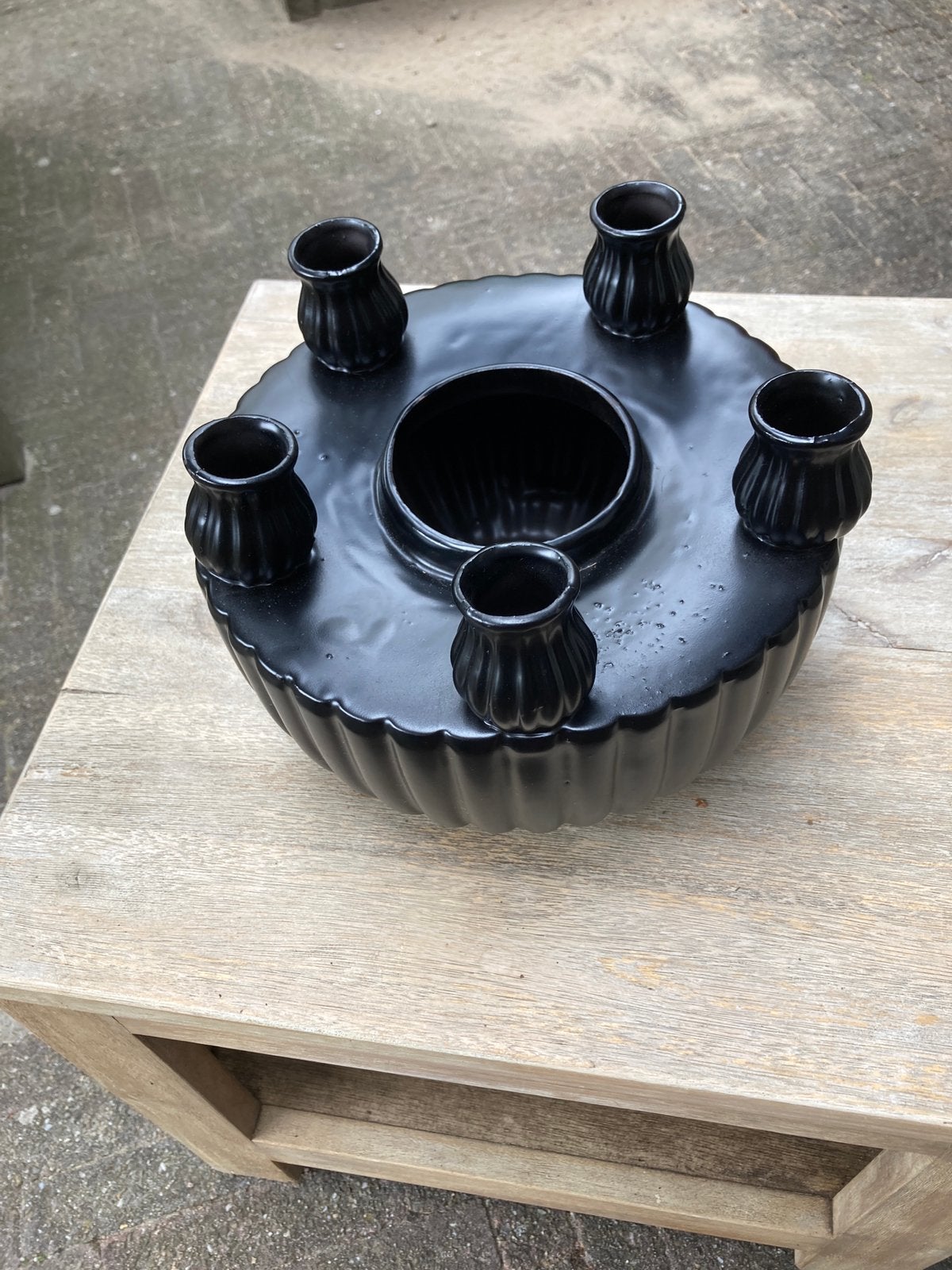 Zwarte tulpenvaas daan kromhout hoogte 16 cm, Ophalen of Verzenden, Zo goed als nieuw, Zwart