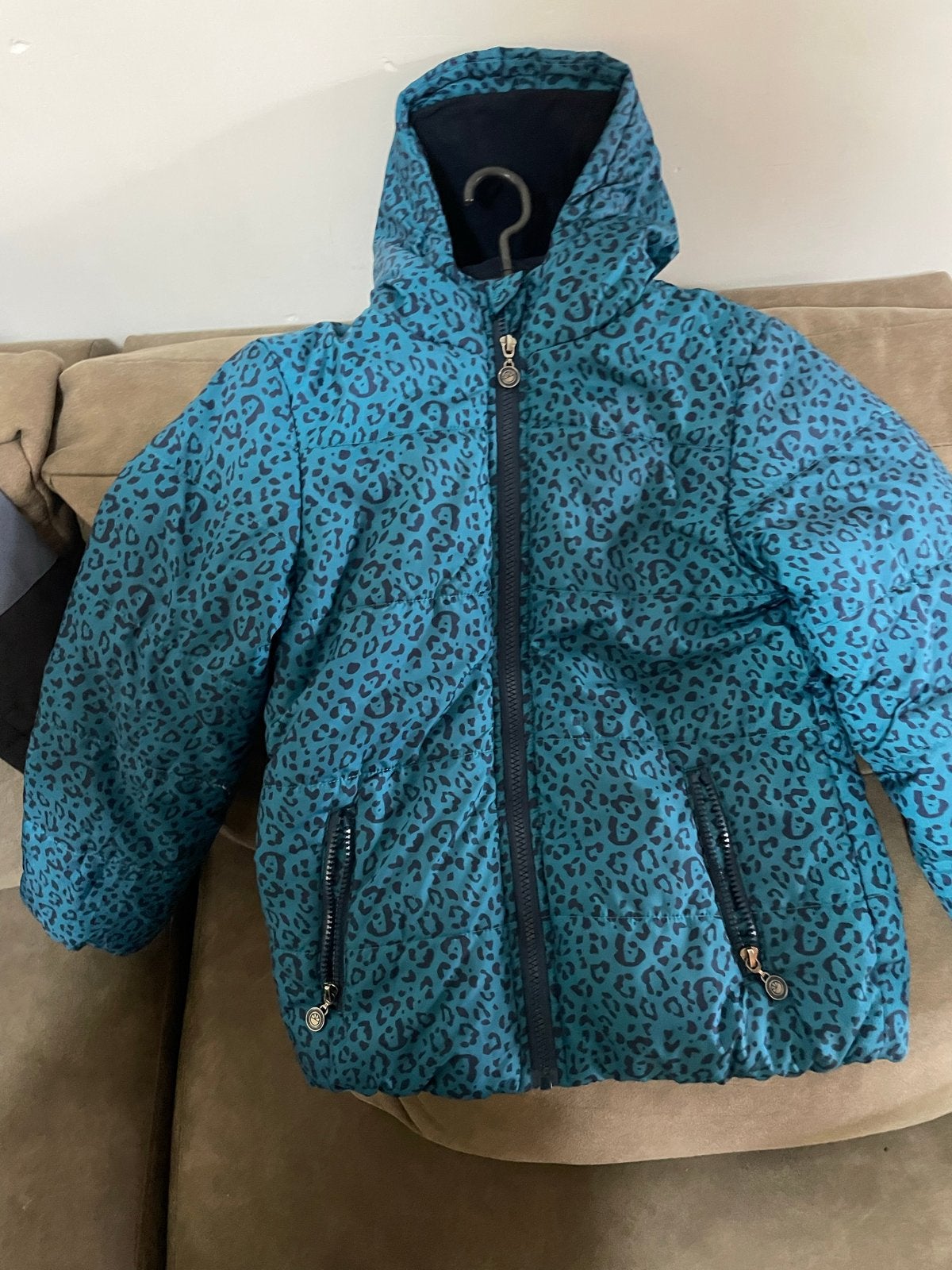 Lemon Beret winterjas met luipaardprint, maat 134, Ophalen of Verzenden, Gebruikt, Jongen of Meisje, Jas
